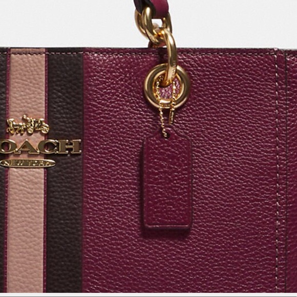 Coach Burgundy and Pink Leather Bag - Picture 2 of 11
